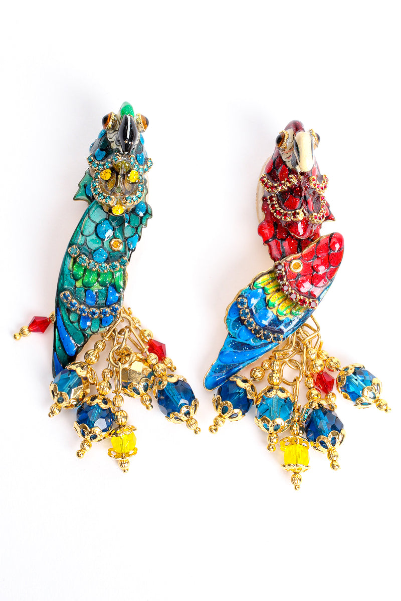 Vintage Lunch At The Ritz LATR Macaw Parrot Bead Dangle Earrings at Recess Los Angeles