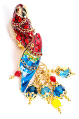 Vintage Lunch At The Ritz LATR Macaw Parrot Bead Dangle Earrings at Recess Los Angeles