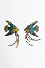 Vintage Lunch At The Ritz Swimming Angelfish Earrings front @ Recess Los Angeles