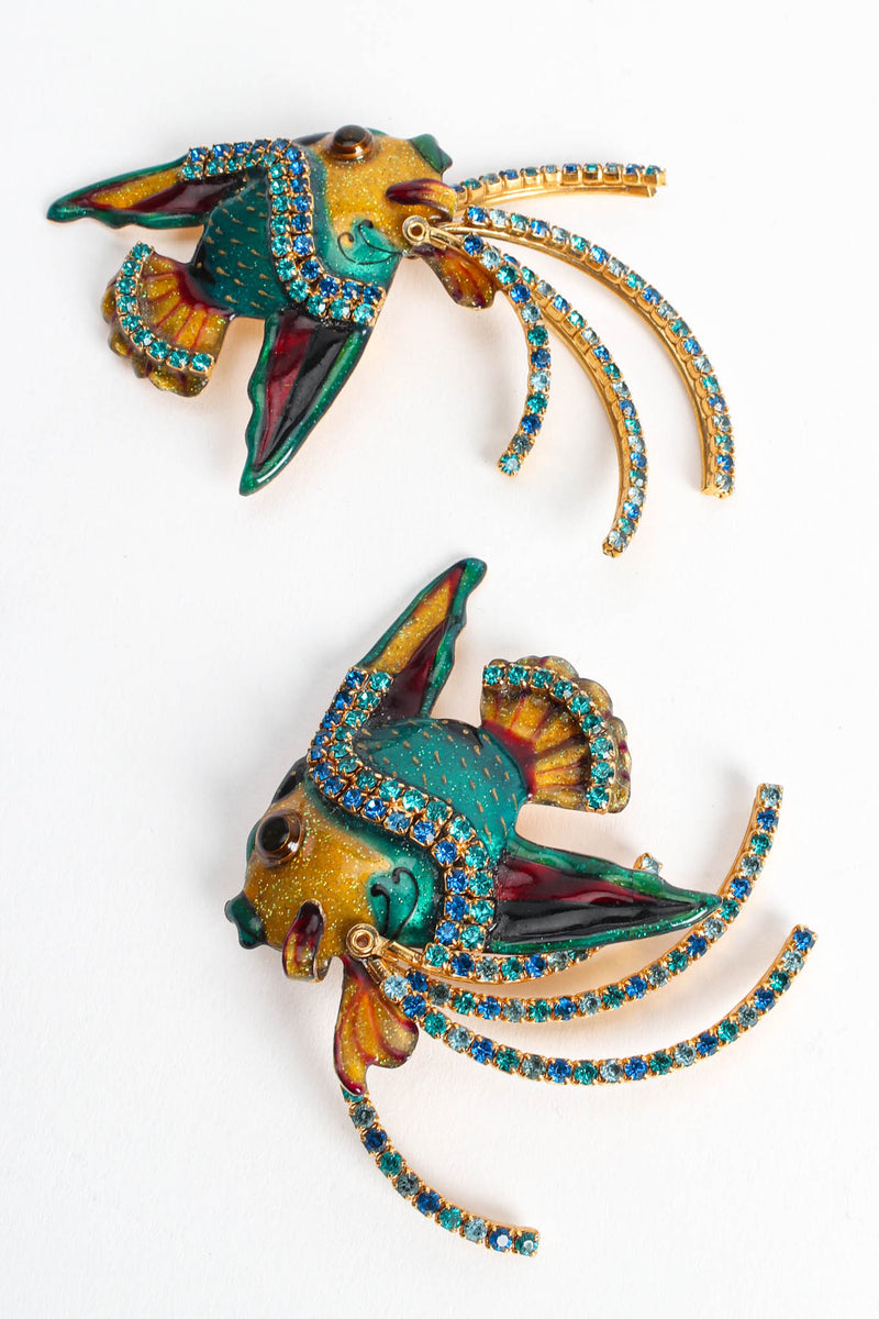 Vintage Lunch At The Ritz Swimming Angelfish Earrings dangle close @ Recess Los Angeles