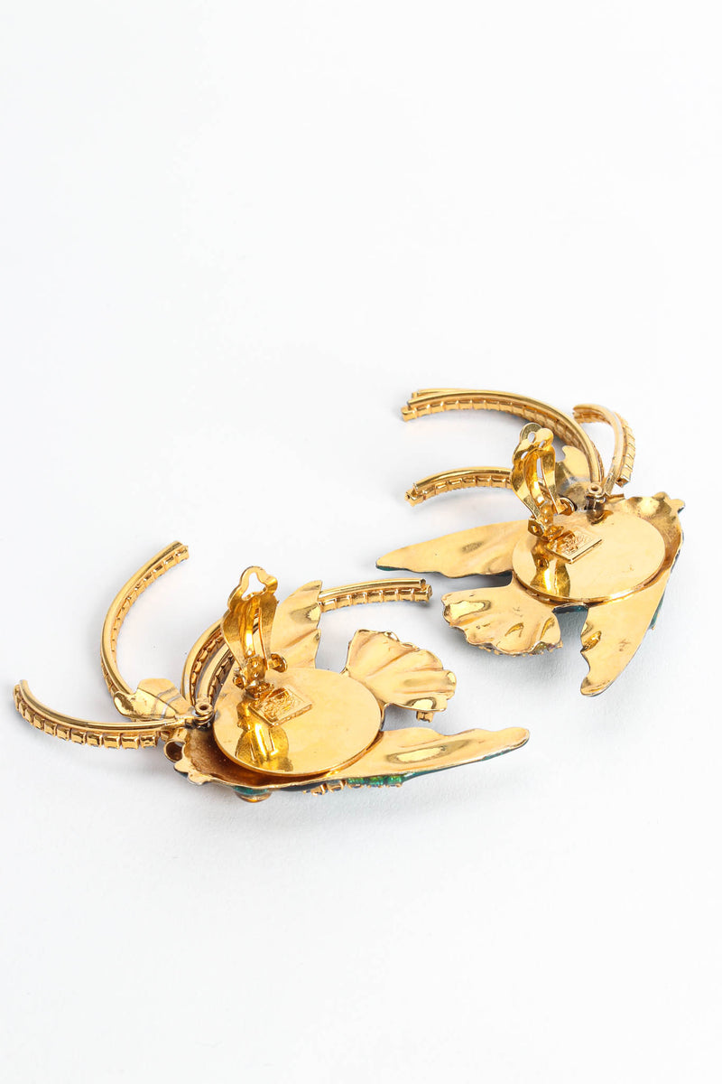 Vintage Lunch At The Ritz Swimming Angelfish Earrings clip ons open @ Recess Los Angeles