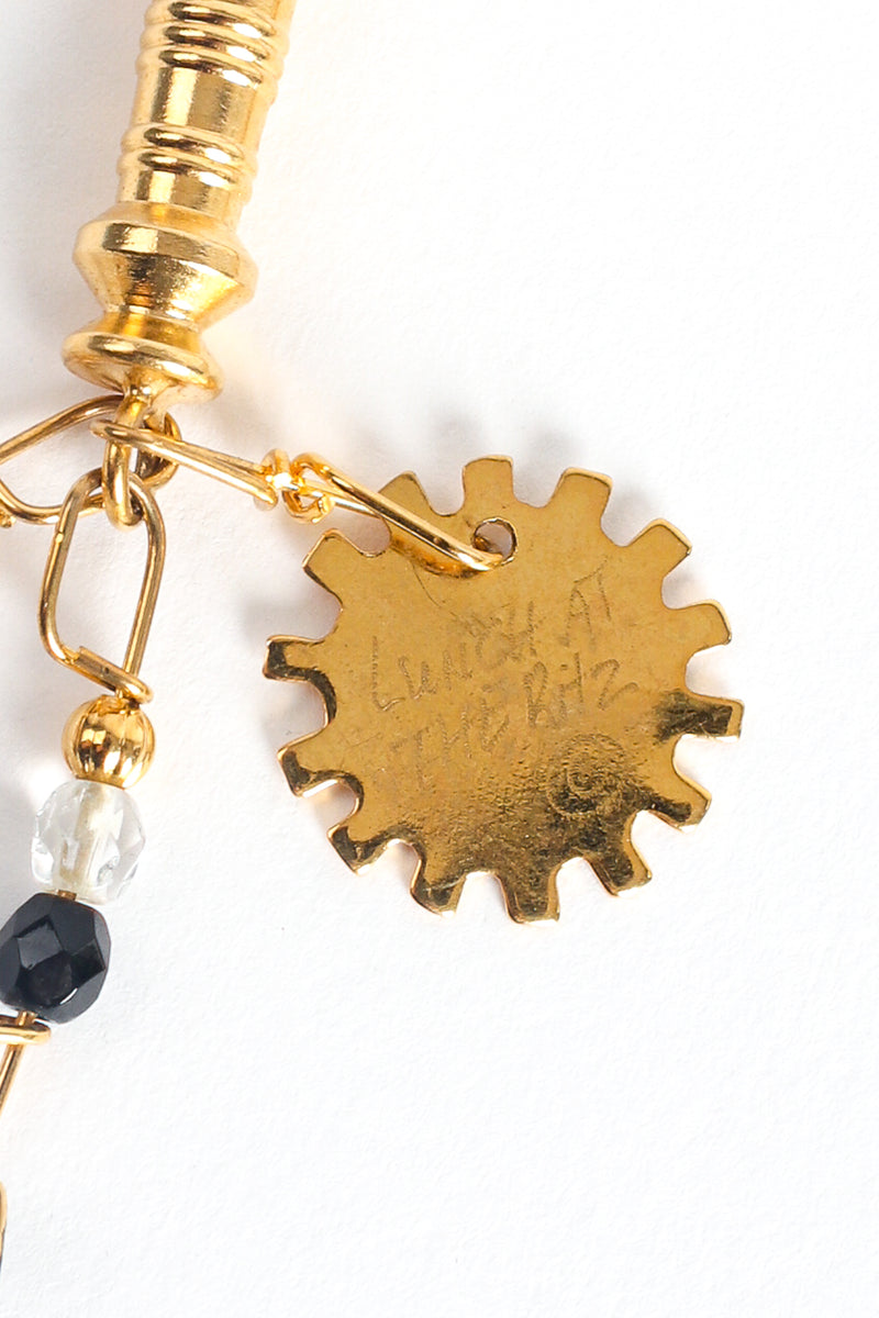 Vintage Lunch At The Ritz Steampunk Pocket Watch Charm Bolo Tie signature at Recess LA