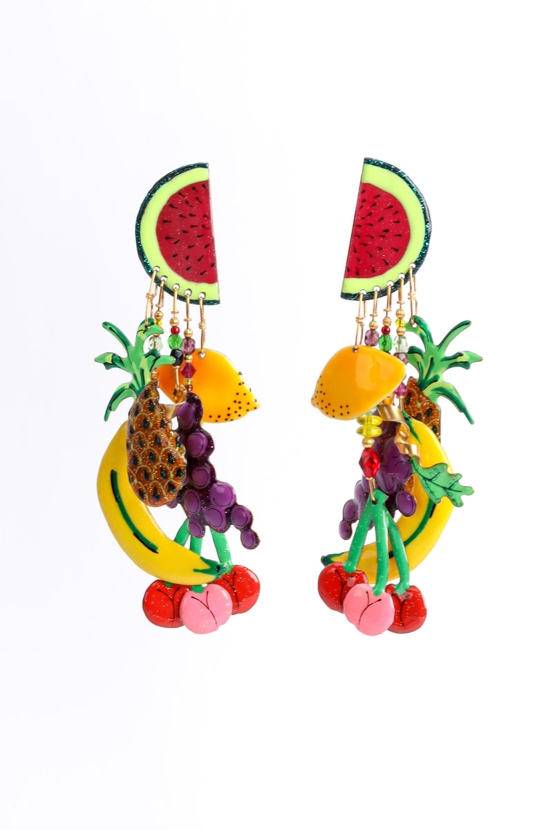 Vintage Lunch At The Ritz Fruit Party Chandelier Earrings front hang @ Recess LA