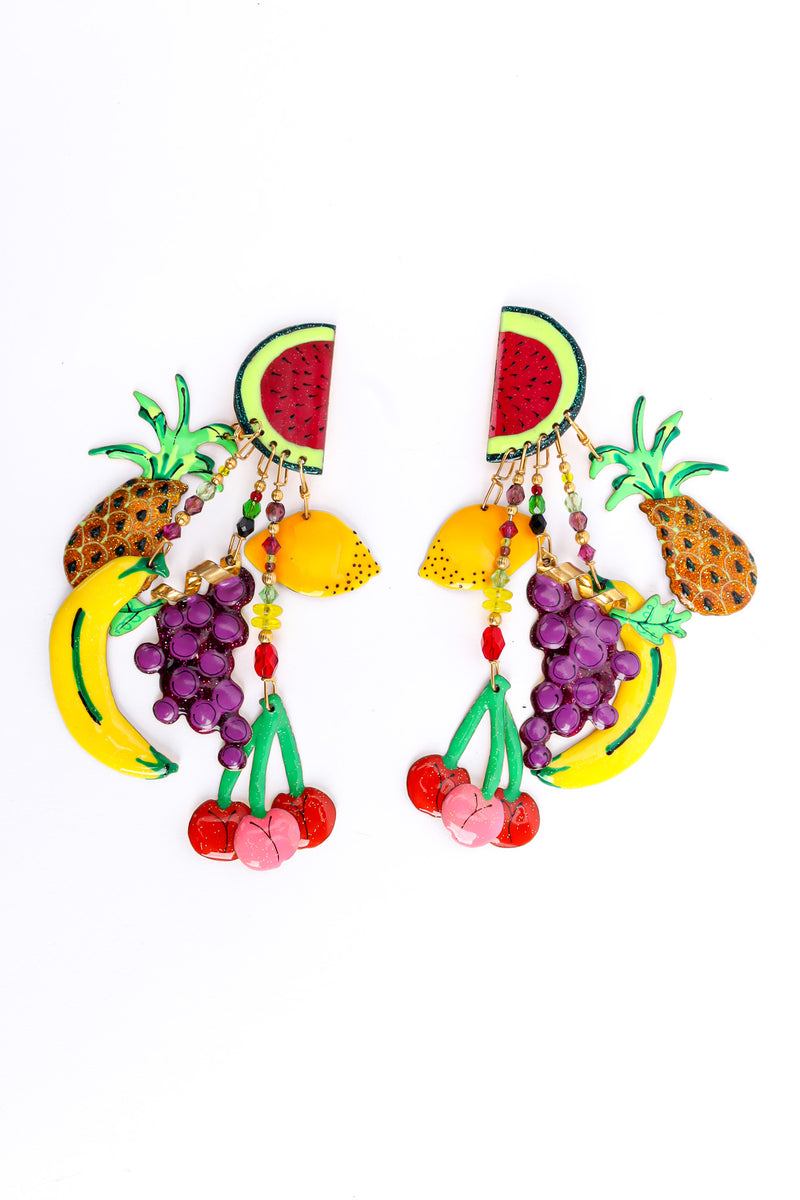 Vintage Lunch At The Ritz Fruit Party Chandelier Earrings front flat @ Recess LA