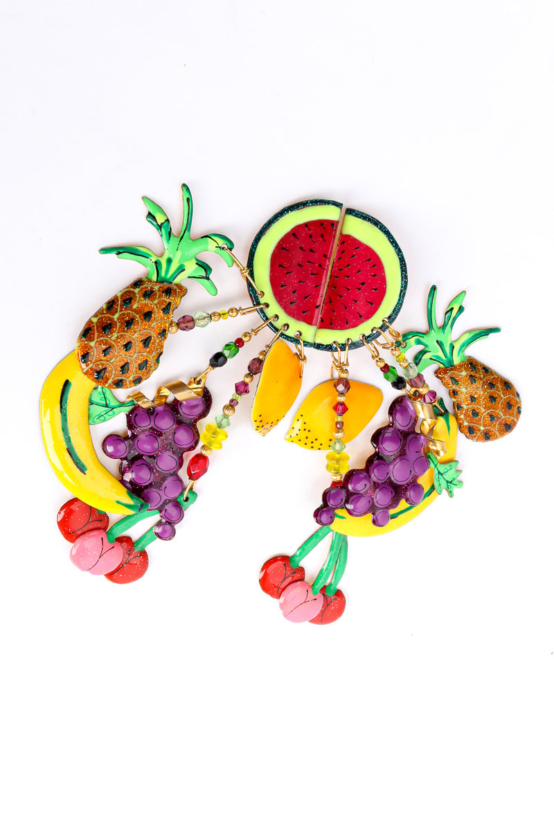 Vintage Lunch At The Ritz Fruit Party Chandelier Earrings side front @ Recess LA