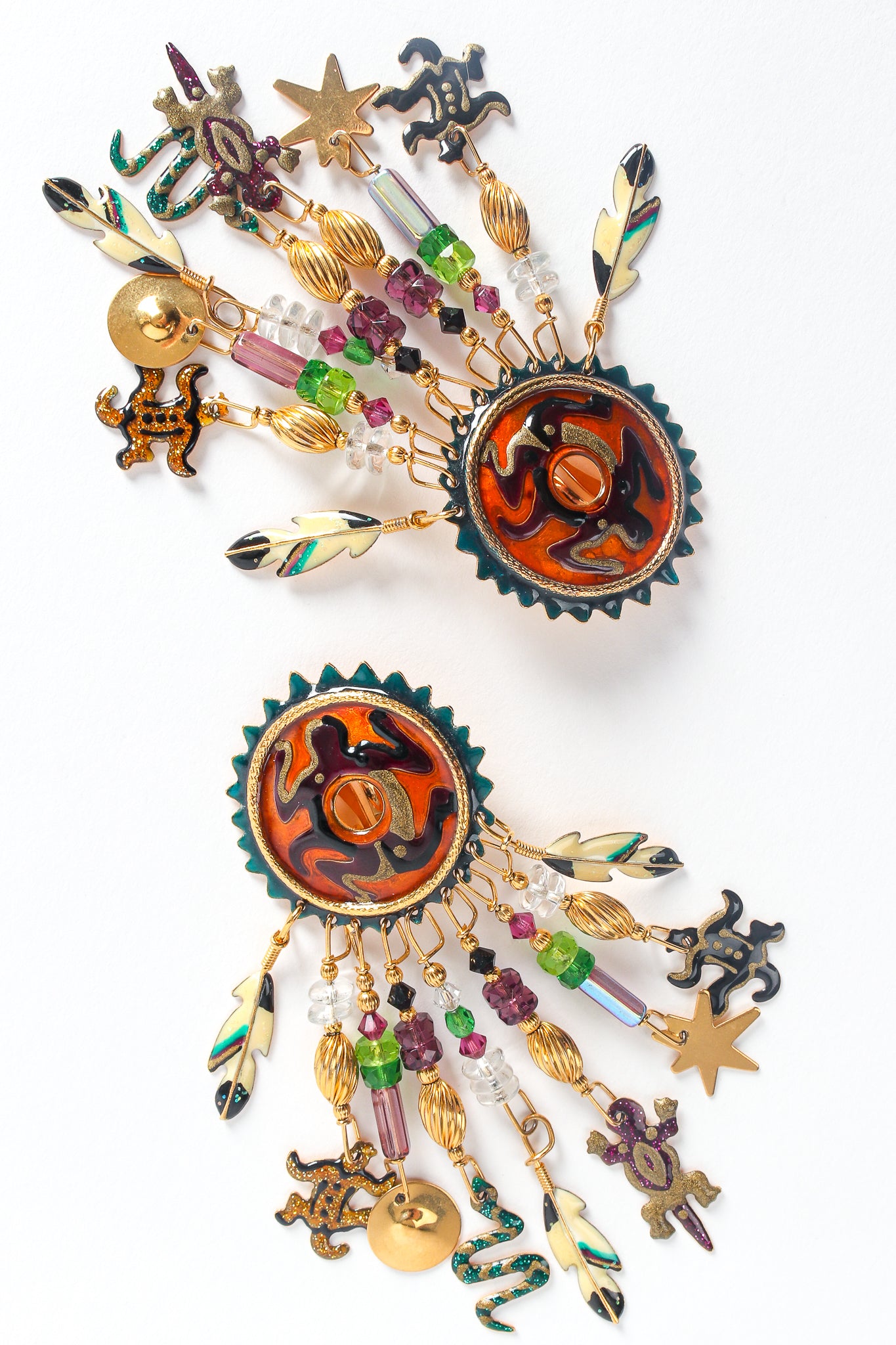 Vintage Lunch At The Ritz Southwestern Desert Glyph Earrings at Recess Los Angeles