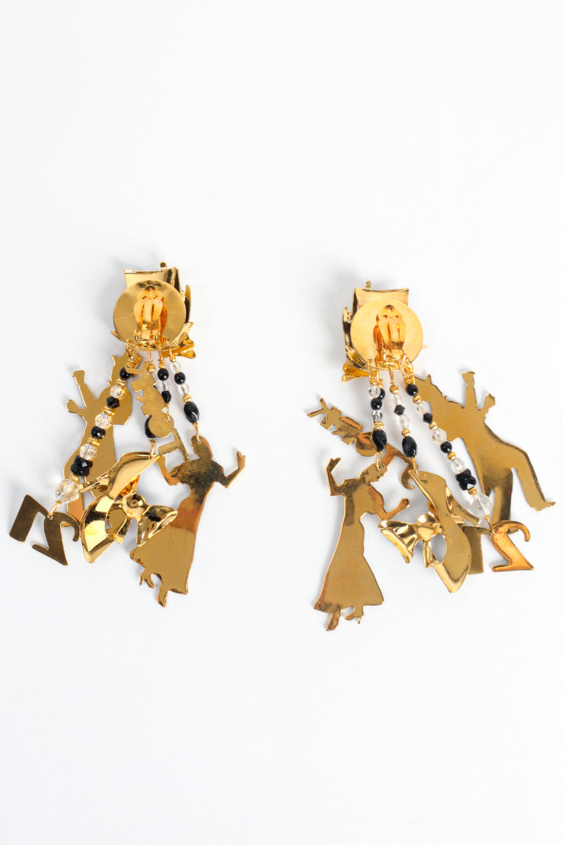 Vintage Lunch At The Ritz Golden Age Nightclub Earrings backside at Recess Los Angeles