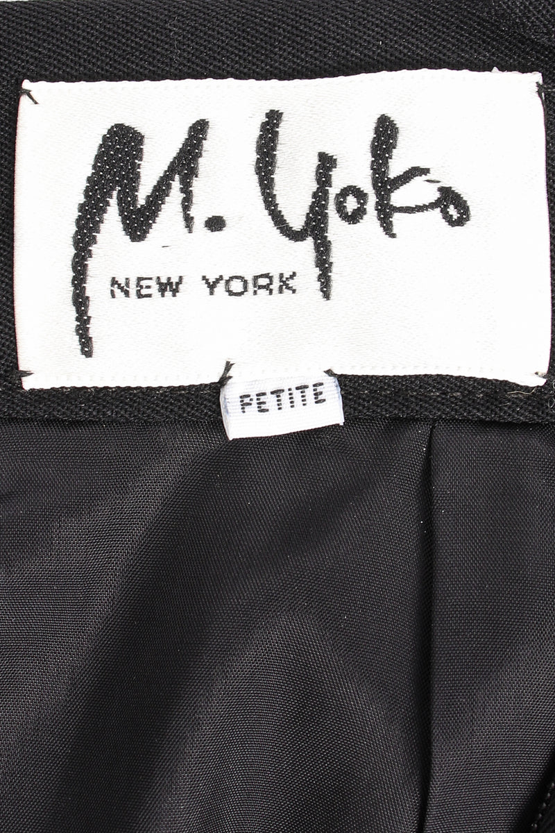 Vintage M.Yoko Slit Yoke Jacket & Skirt Suit jacket label at Recess Los Angeles