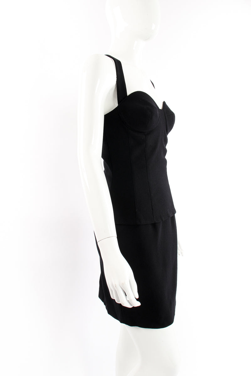 Vintage M.Yoko Wool Bustier & Skirt Set on Mannequin angle at Recess Los Angeles
