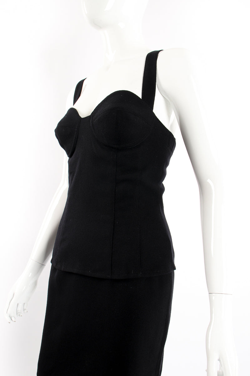Vintage M.Yoko Wool Bustier & Skirt Set on Mannequin angle crop at Recess Los Angeles