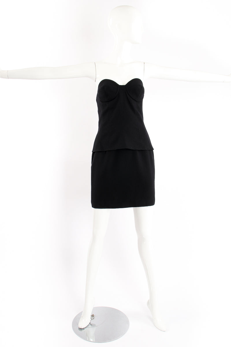 Vintage M.Yoko Wool Bustier & Skirt Set on Mannequin strapless at Recess Los Angeles