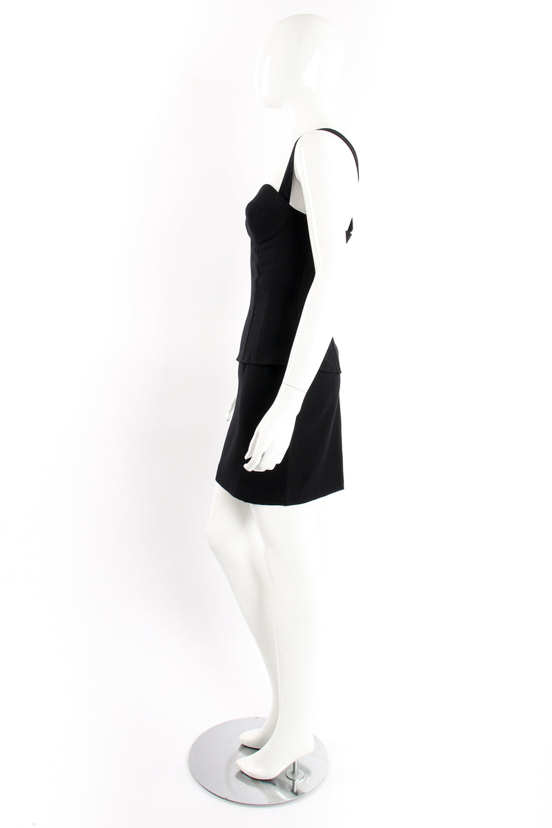 Vintage M.Yoko Wool Bustier & Skirt Set on Mannequin side at Recess Los Angeles