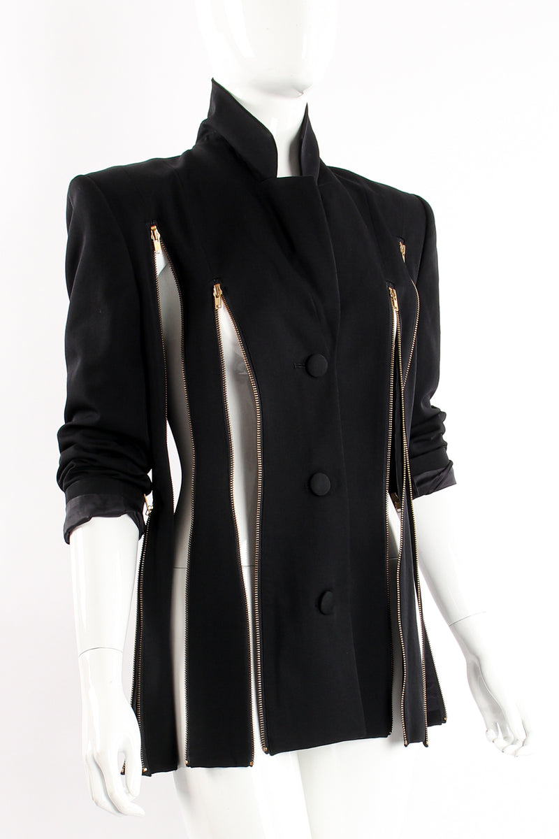 Vintage M.Yoko Zipper Zipper Carwash Jacket on Mannequin angle at Recess Los Angeles
