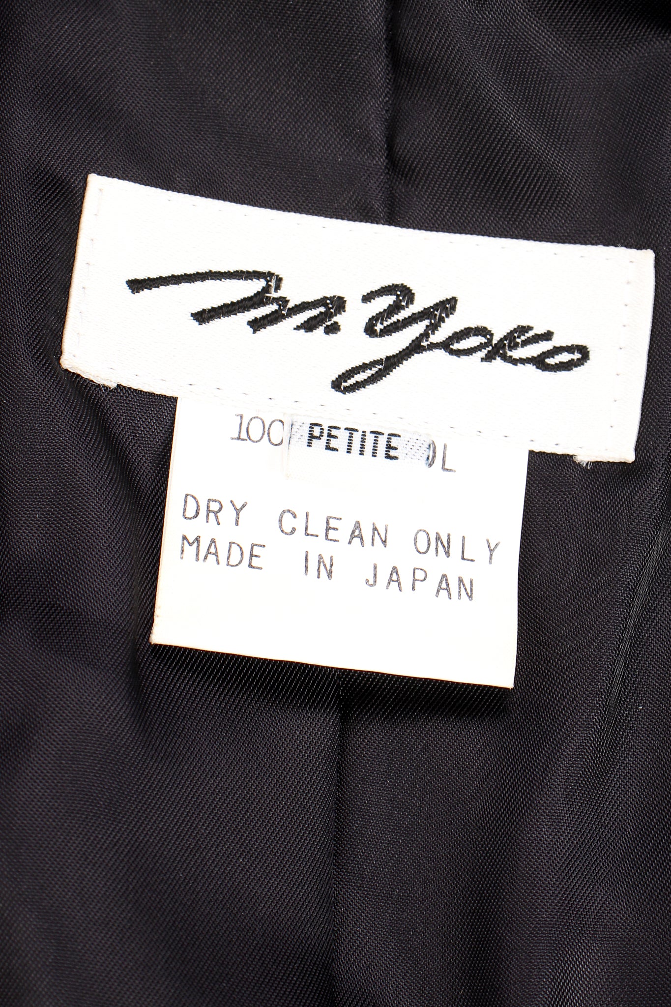 Vintage M.Yoko Zipper Zipper Jacket label at Recess Los Angeles