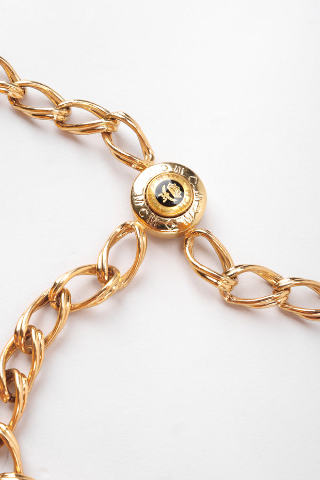 Recess Los Angeles MCM Charmed Gold Logo Chain Belt