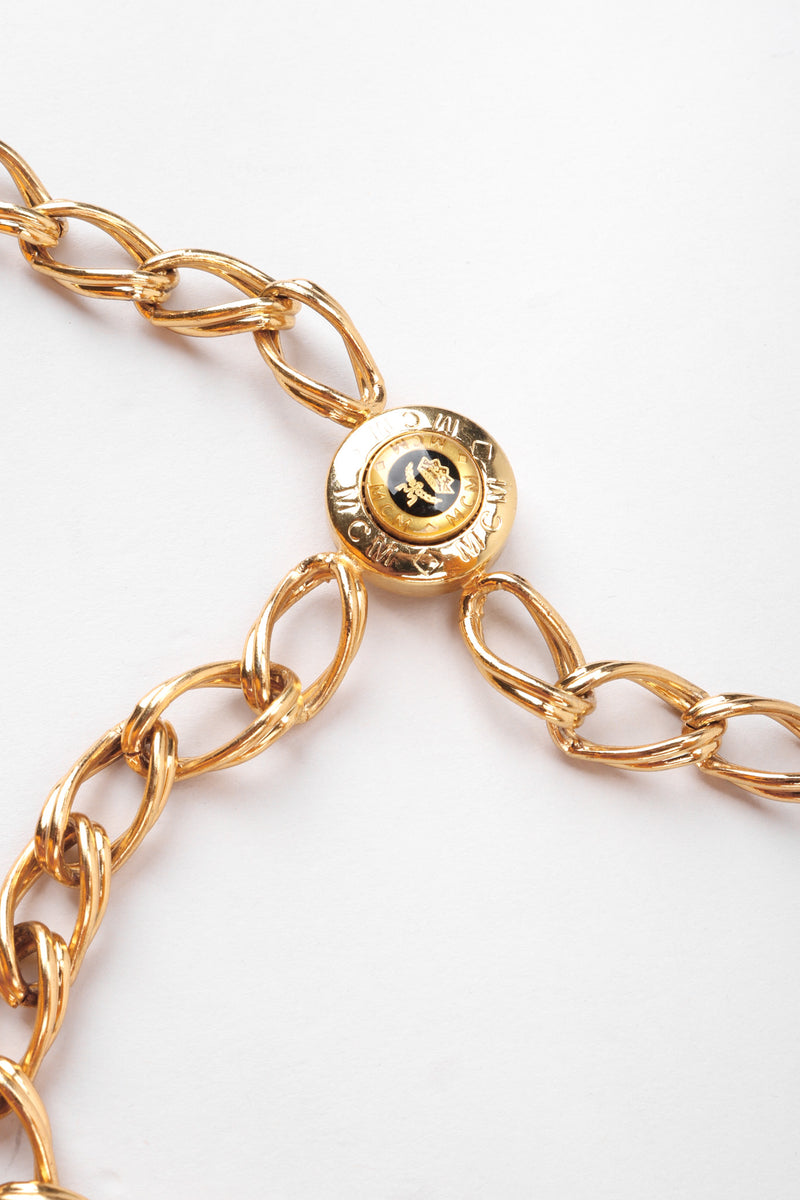 MCM Charmed Gold Logo Chain Belt – Recess
