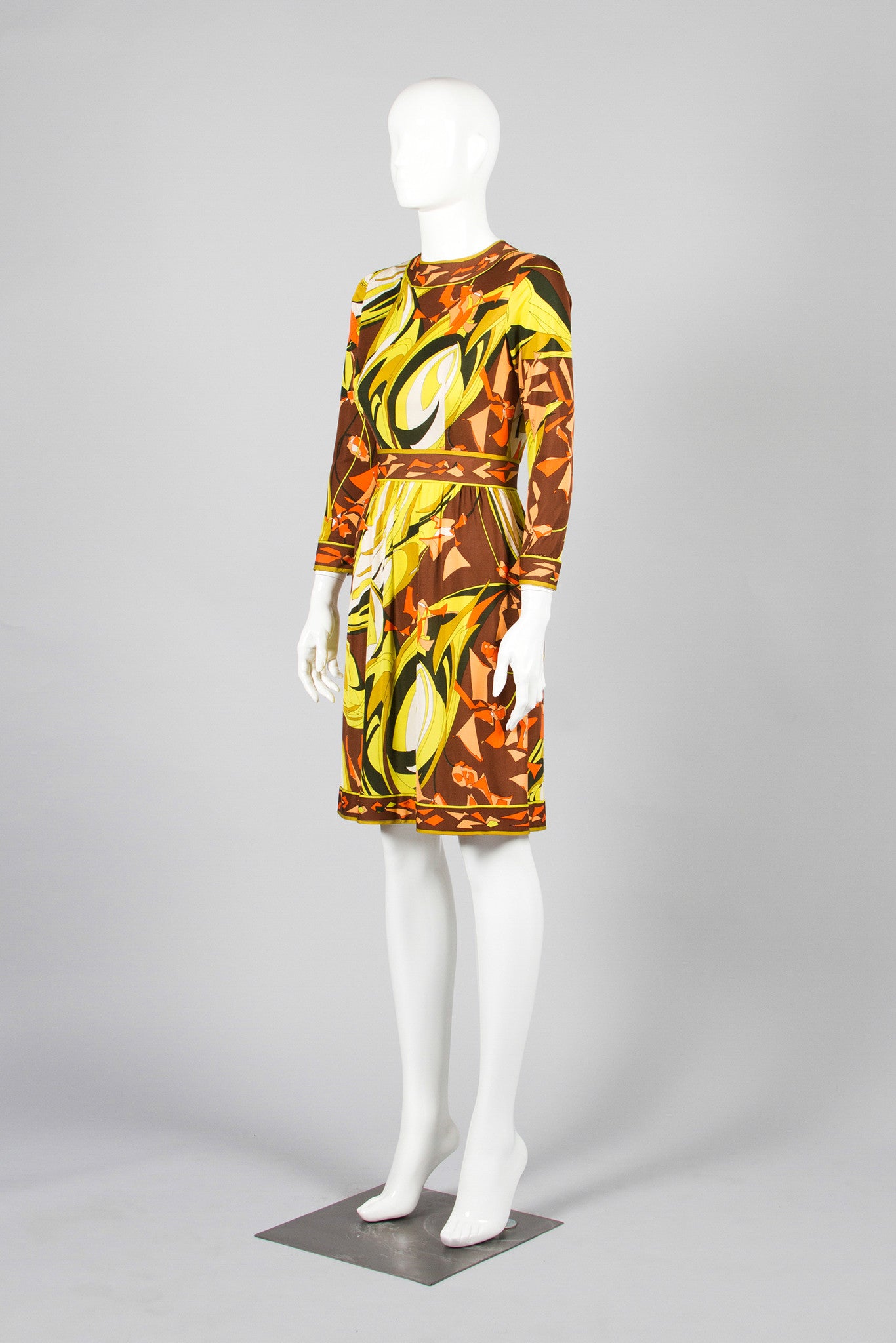 Emilio Pucci 3/4 Sleeve Print Dress