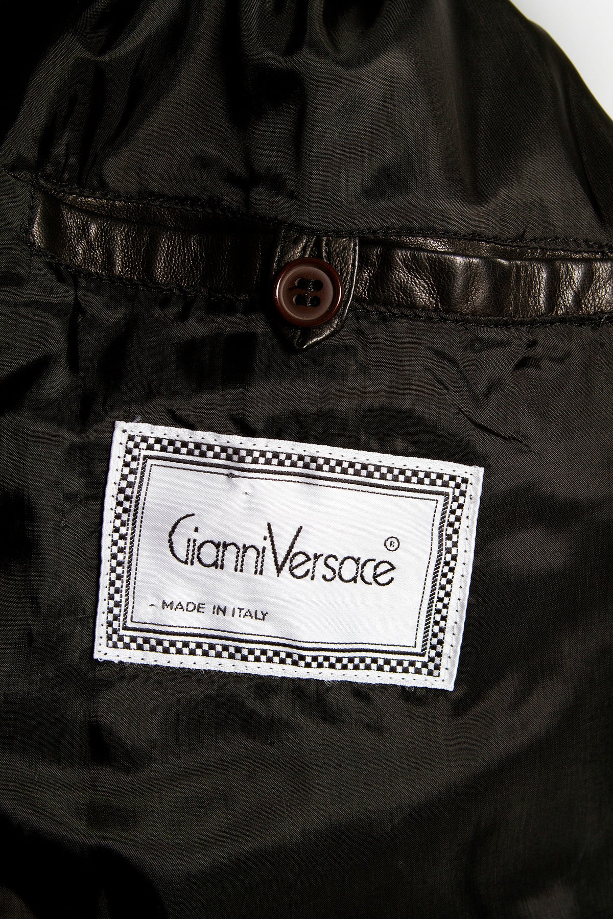 Gianni Versace Leather Macrame Bomber Jacket – Recess