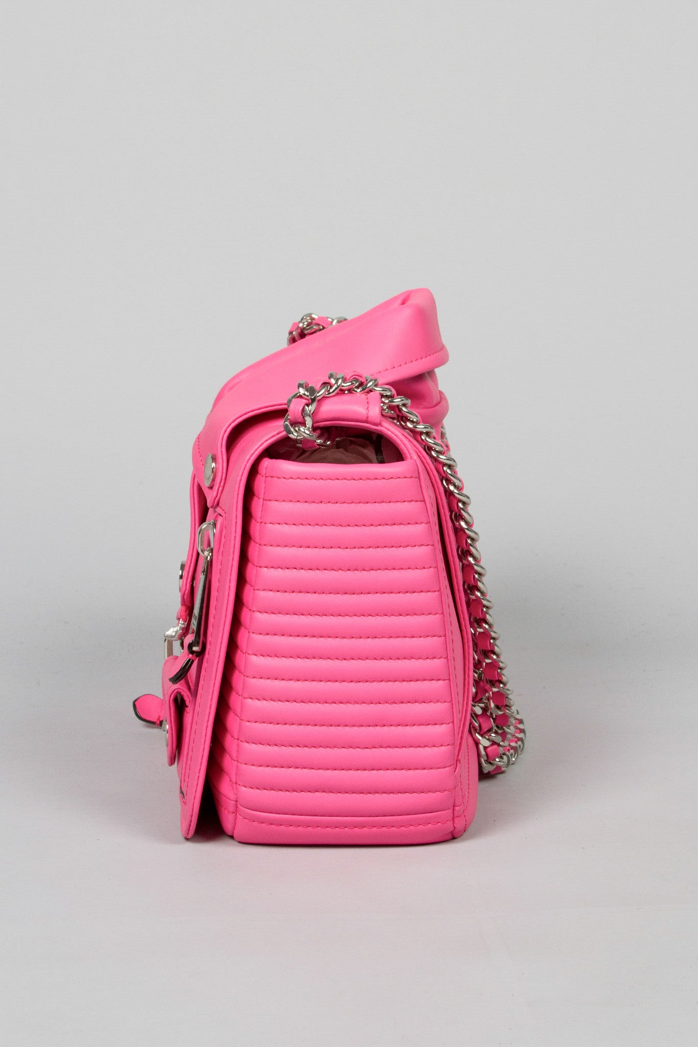 Moschino Moto Jacket Bag in pink, side