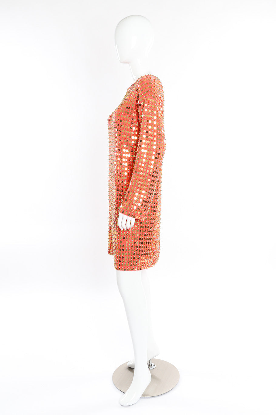 Cashmere sequin sweater dress by Michael Kors on mannequin side @recessla