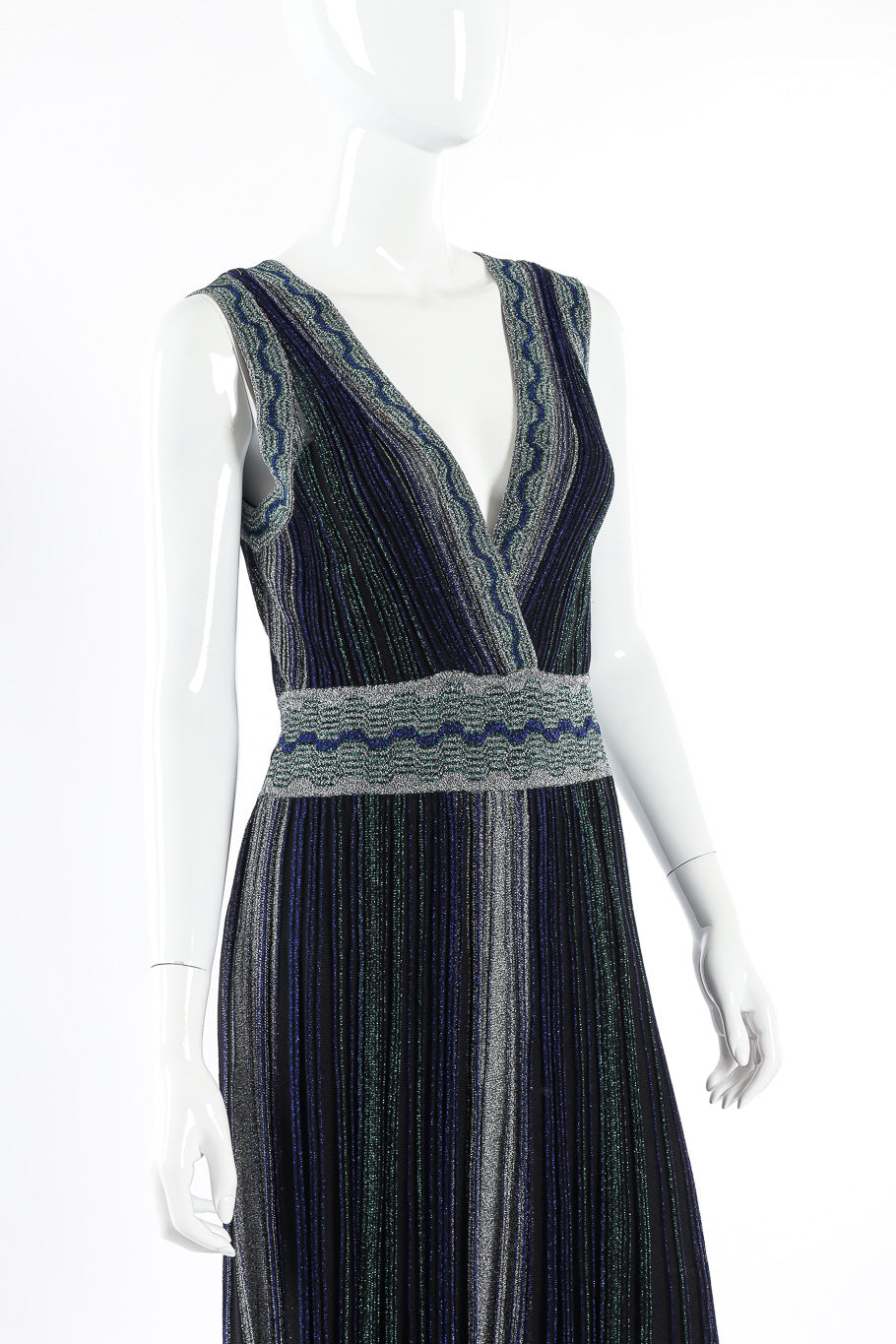 Missoni Wrap Effect Pleated Midi Dress on Mannequin @recesla