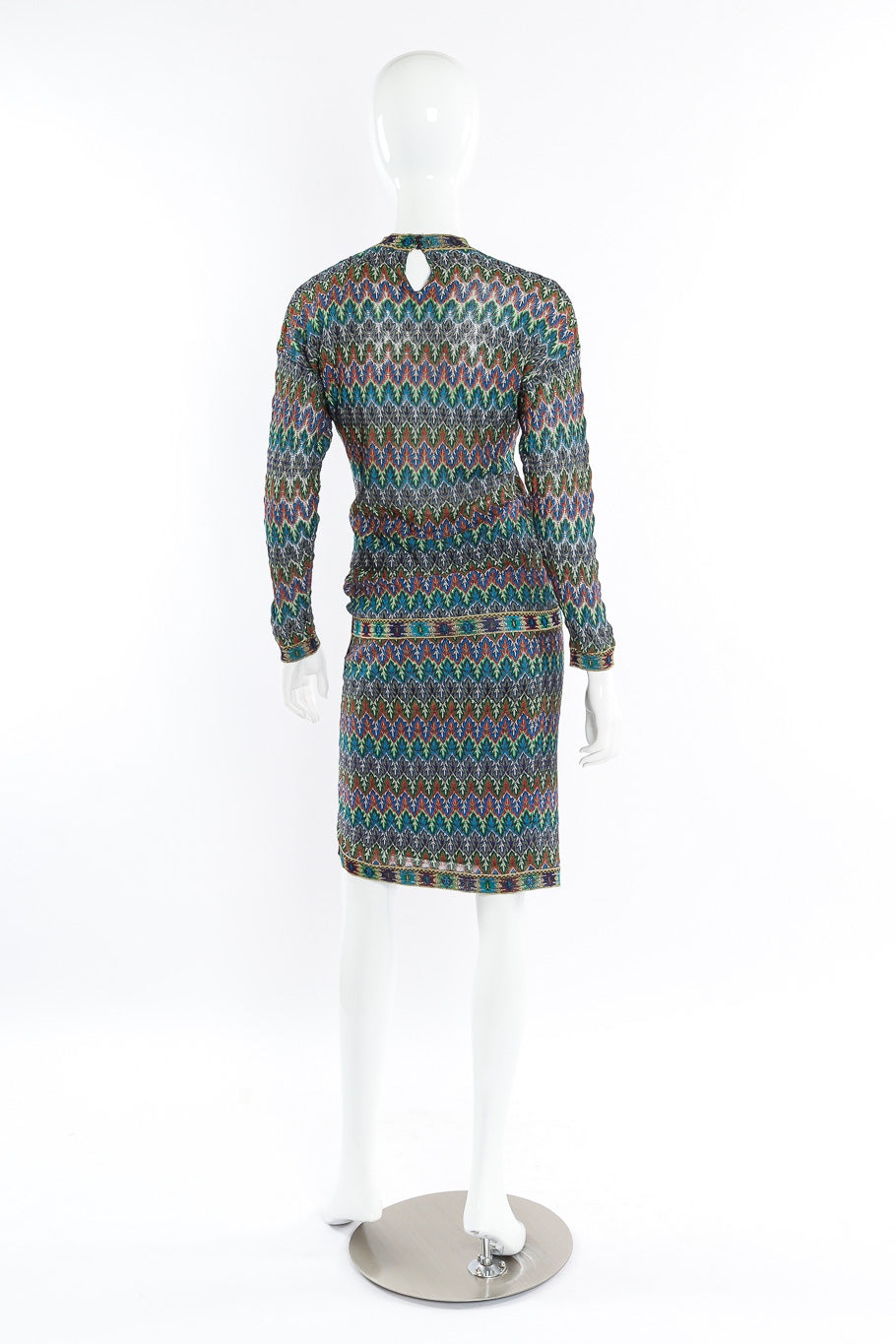 Vintage knit top and skirt set by Missoni on mannequin back @recessla