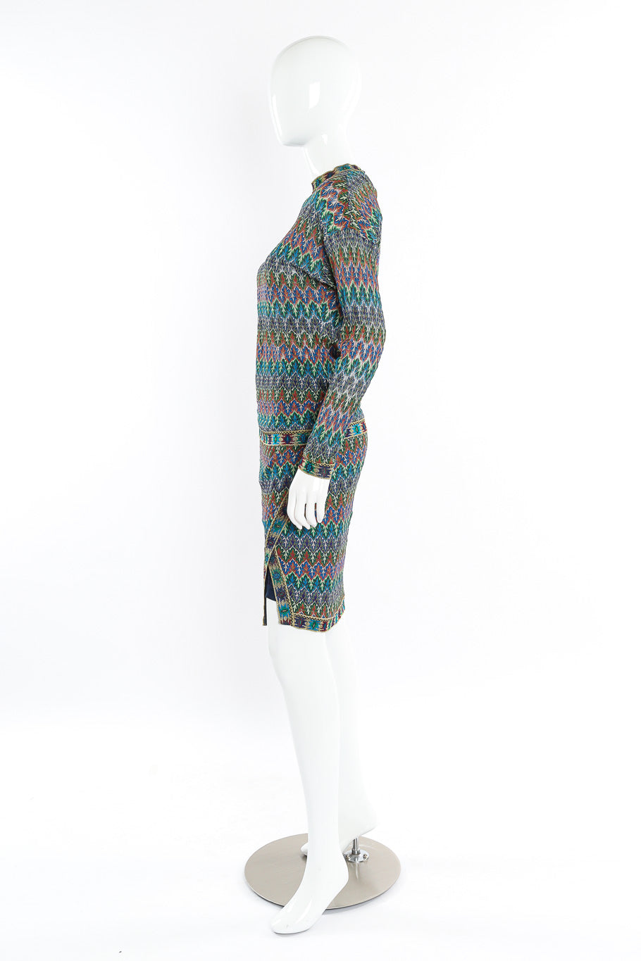 Vintage knit top and skirt set by Missoni on mannequin side @recessla