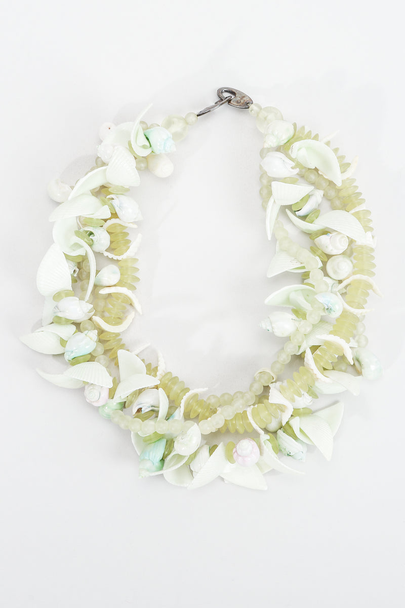 Vintage Gerda Lyngggaard Monies Seaglass Shell Collar Necklace at Recess Los Angeles