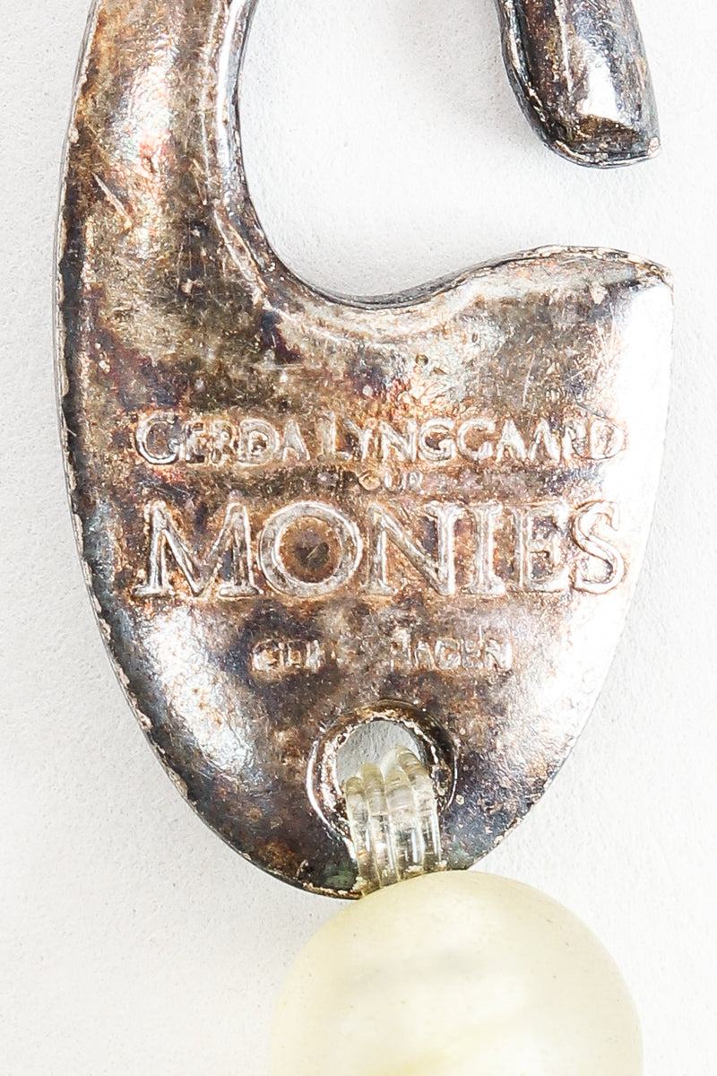Vintage Gerda Lyngggaard Monies Seaglass Shell Collar Necklace signature stamp