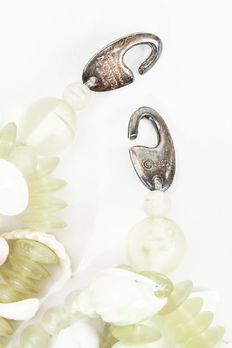 Vintage Gerda Lyngggaard Monies Seaglass Shell Collar Necklace clasp