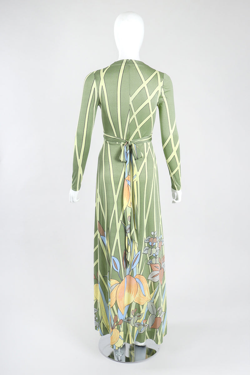 Recess Los Angeles Designer Consignment Vintage Mac Tac for Leonard Sunshine Jersey Plunge Iris Dress Resale Recycled