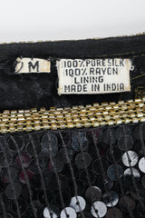 Recess Vintage Made In India Label on Black fabric with beading