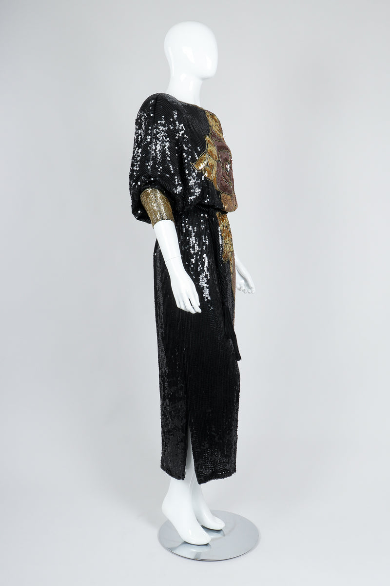 Vintage Asymmetrical Sequin Batwing Dress Recess Vintage Asymmetrical Sequin Batwing Dress Recess