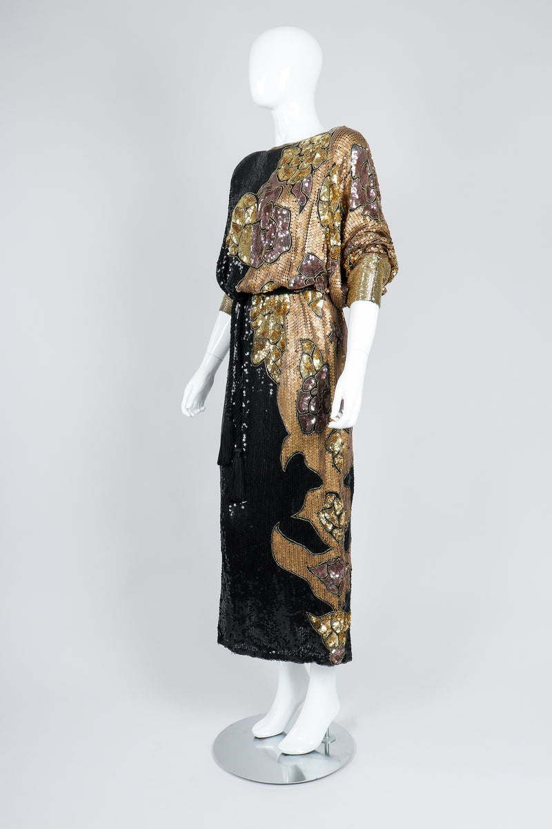 Vintage Asymmetrical Sequin Batwing Dress Recess Vintage Asymmetrical Sequin Batwing Dress Recess