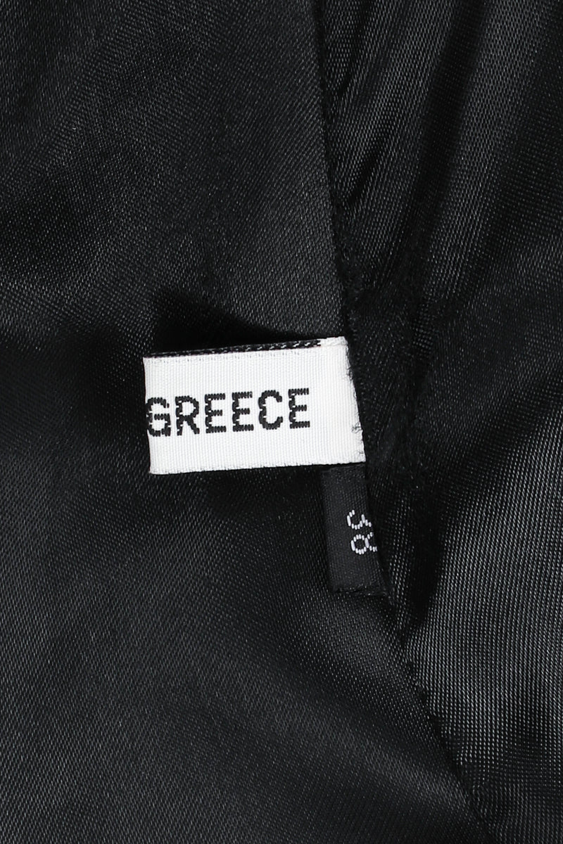 Vintage Made In Greece Teal Long Fox Fur Coat label at Recess Los Angeles