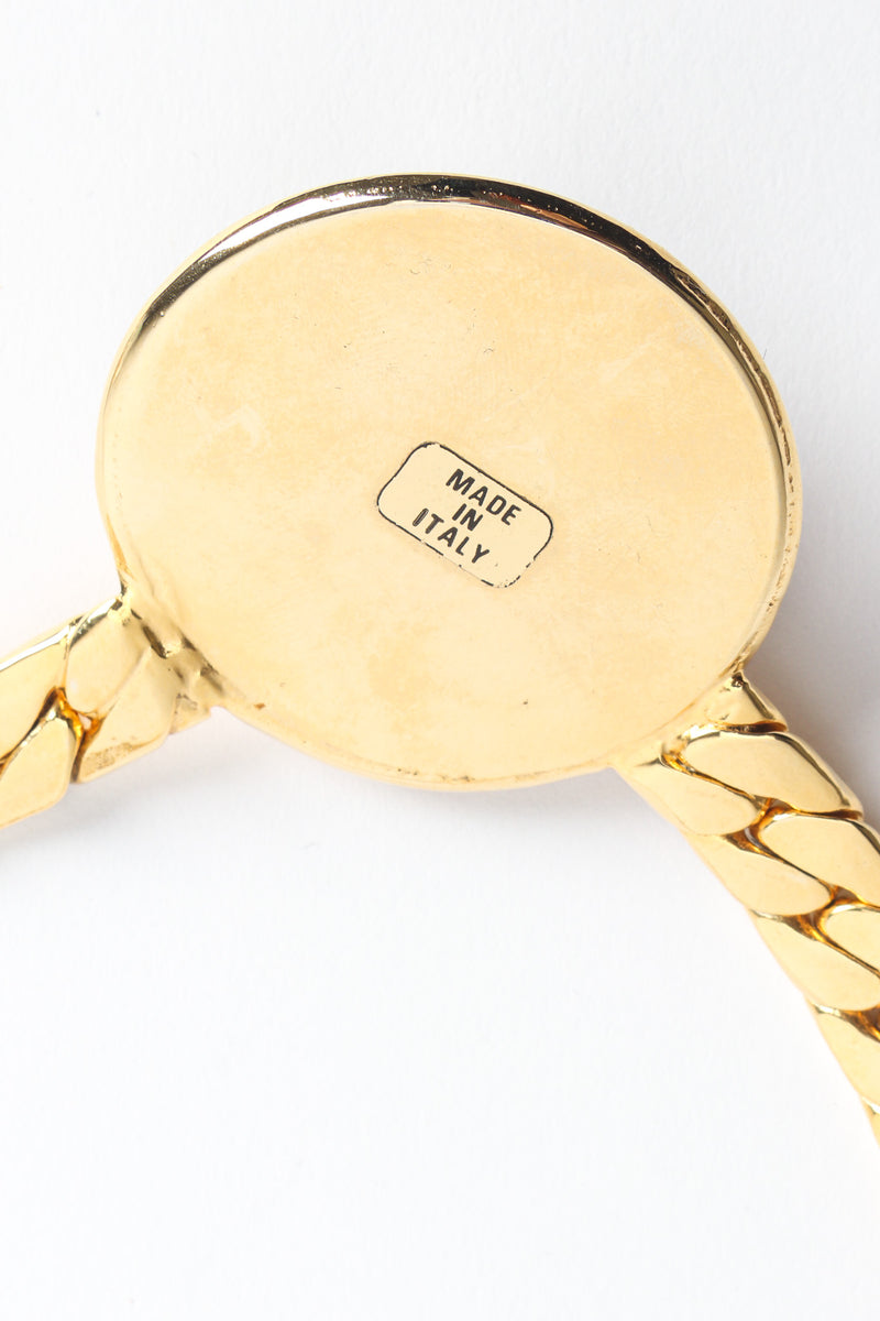 Vintage Unsigned Pearl Rhinestone Pendant Necklace pendant back @ Recess LA