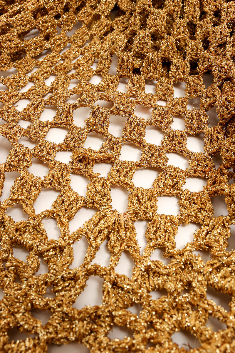 Vintage Mady Gerrard Metallic Gold Crochet Net Dress Recess Vintage Mady Gerrard Metallic Gold Crochet Net Dress Recess