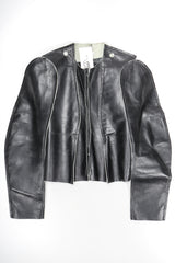 Recess Designer Consignment Vintage Maison Margiela 1998 Leather Flat Pattern Jacket Los Angeles Resale