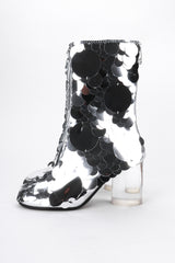 Recess Los Angeles Vintage Maison Margiela Silver Sequin Paillette Lucite Boots