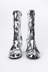 Recess Los Angeles Vintage Maison Margiela Silver Sequin Paillette Lucite Boots