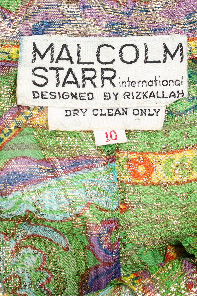 Vintage Malcolm Starr Paisley Brocade Maxi Skirt label at Recess Los Angeles