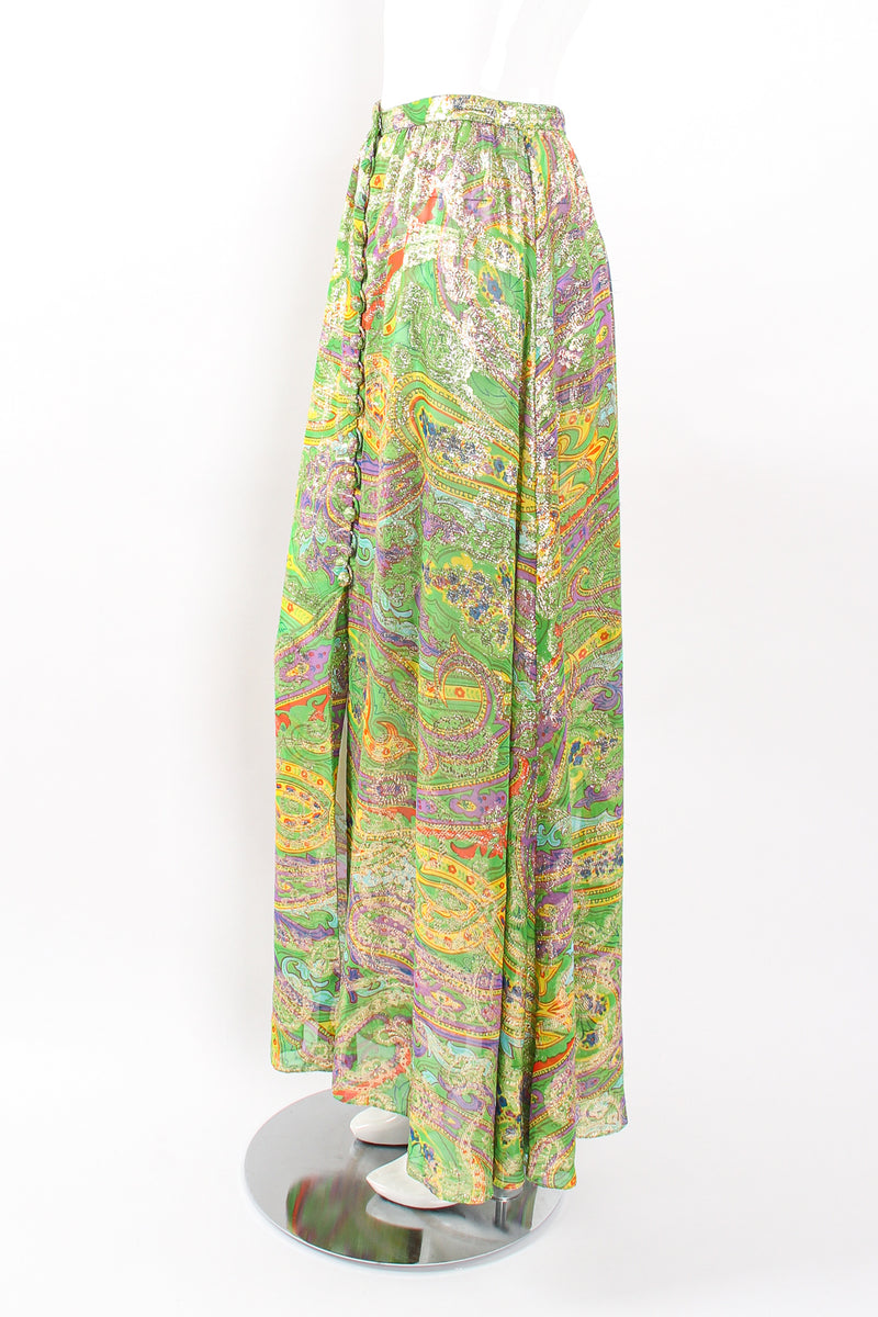 Vintage Malcolm Starr Paisley Brocade Maxi Skirt on Mannequin side at Recess Los Angeles