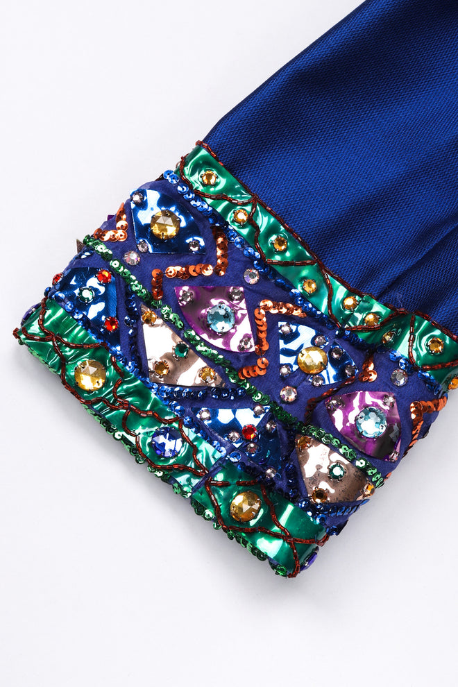 Recess Los Angeles Vintage Malcolm Starr Jewel Trimmed Silk Shift Tunic Dress
