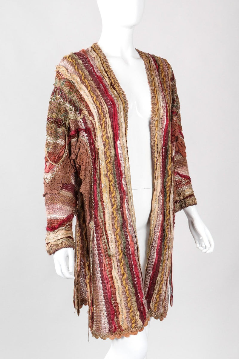 Vintage Mali by Lietta Cavalli Ribbon Granny Knit Open Cardigan Jacket ...