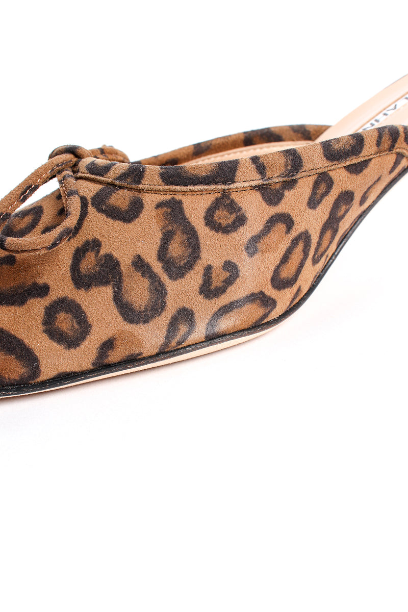 Vintage Manolo Blahnik Leopard Suede Block Heel Mules vamp wear at Recess Los Angeles
