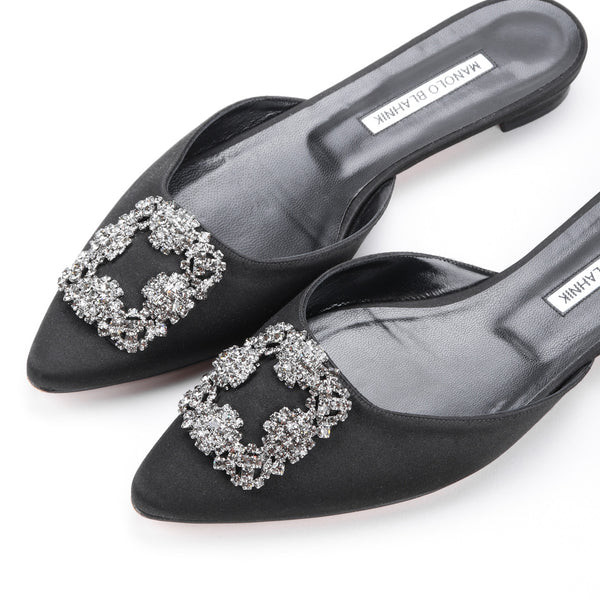 Manolo blahnik hangisi satin mule flat online