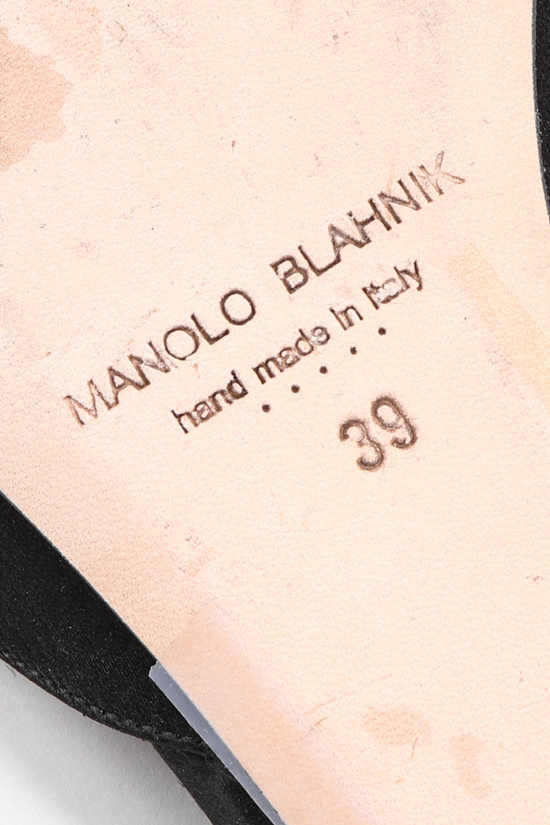 Recess Los Angeles Vintage Manolo Blahnik Silk Satin Crystal Hangisi Mules