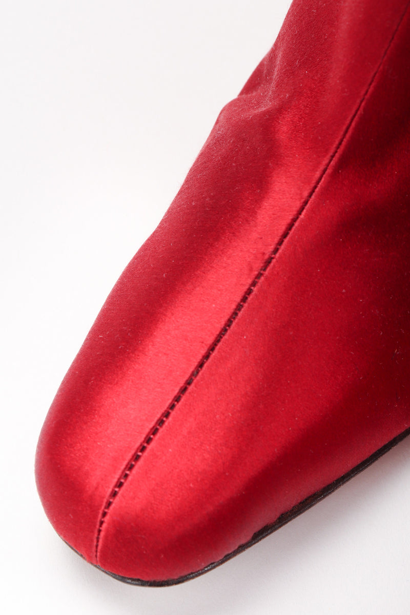 Recess Los Angeles Vintage Manolo Blahnik Lipstick Satin Stiletto Over The Knee Boots