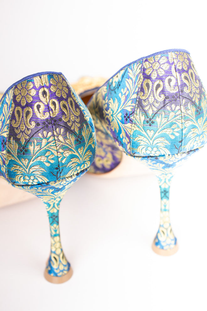 Manolo Blahnik Baroque Brocade Buckle Remota Heels