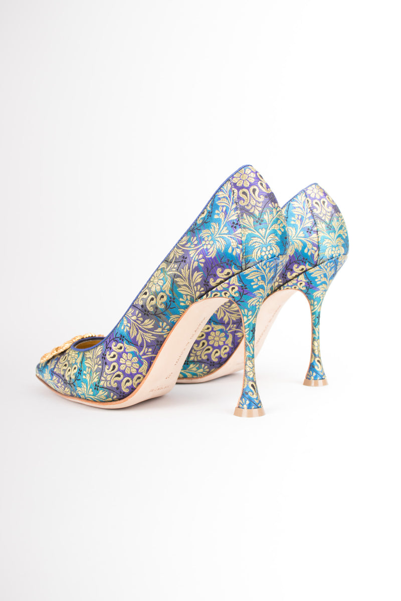 Manolo Blahnik Baroque Brocade Buckle Remota Heels